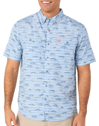 Thumbnail 1: American Outdoor Men's Short Sleeve Print Guide Button Down Shirt 