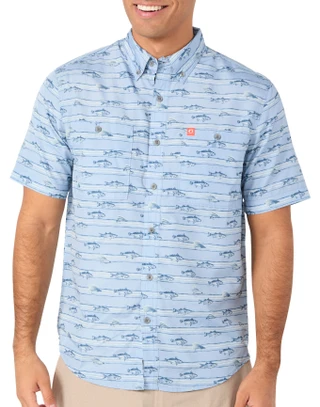 Thumbnail 1: The American Outdoorsman Men's Short Sleeve Print Guide Button Down Shirt 
