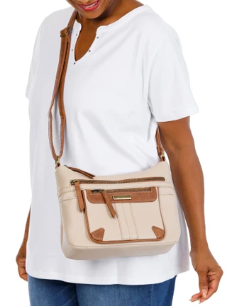 Thumbnail 1: White Mountain Chesterton Two-Tone Crossbody Handbag 