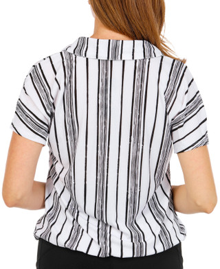 Thumbnail 2: ADRIENNE VITTADINI Women's Striped Tie Front Top 
