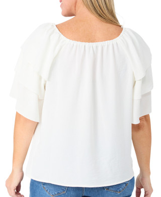 Thumbnail 2: Chenault Women's Short Tiered Sleeve Top 