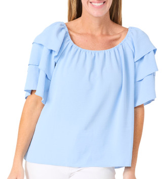 Thumbnail 1: Chenault Women's Short Tiered Sleeve Top 