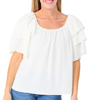 Thumbnail 1: Chenault Women's Short Tiered Sleeve Top 
