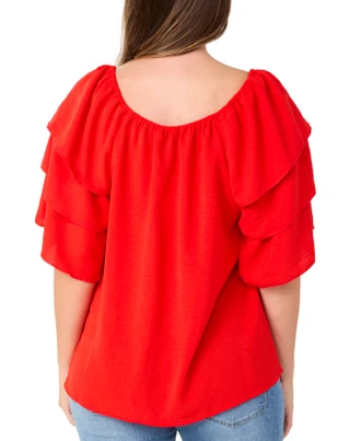 Thumbnail 4: Chenault Women's Short Tiered Sleeve Top 