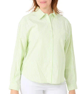 Thumbnail 1: Nanette Lepore Women's Long Sleeve Stripe Embellished Top 