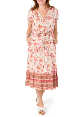 Thumbnail 1: Lucky Brand Women's Short Sleeve Button Down Midi Dress 
