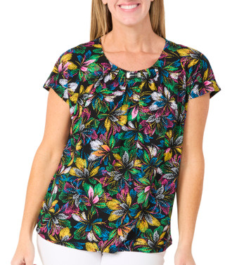 Thumbnail 1: ADRIENNE VITTADINI Women's Short Sleeve Crepe Dolman Top 