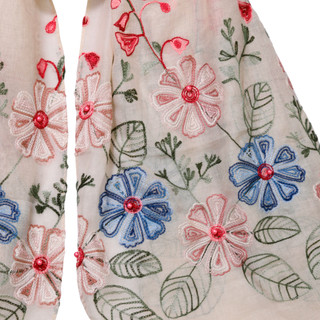Thumbnail 2: Jessica McClintock Embroidered Floral Pearl Border Shawl 