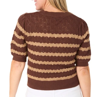 Thumbnail 2: Ellen Tracy Women's Short Sleeve V Neck Crochet Cardigan 