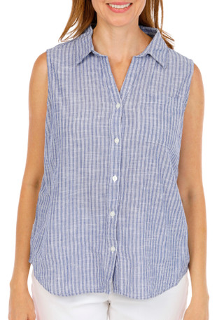 Thumbnail 1: Dash Women's Sleeveless Button Down Top 