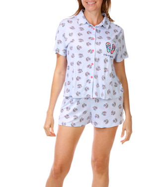 Thumbnail 1: Life is Good Women's 2 Pc Flip Flop Pajama Shorts Set 