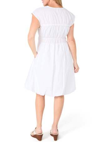 Thumbnail 2: Ellen Tracy Women's Short Sleeve Poplin Bubble Hem Dress 
