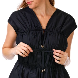Thumbnail 2: Ellen Tracy Women's Short Sleeve Poplin Bubble Hem Dress 
