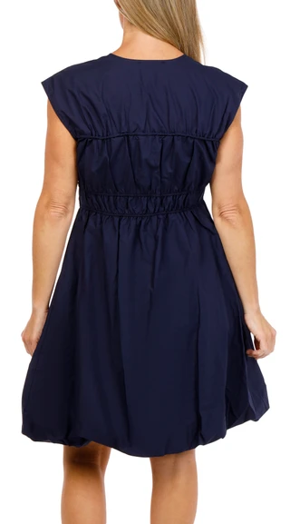 Thumbnail 4: Ellen Tracy Women's Short Sleeve Poplin Bubble Hem Dress 