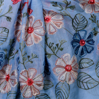 Thumbnail 2: Jessica McClintock Embroidered Floral Pearl Border Shawl 