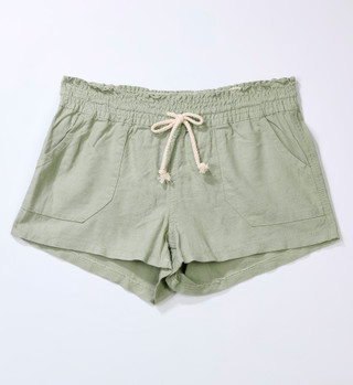 Thumbnail 1: April Kiss Junior's Rope Drawstring Linen Beach Shorts 
