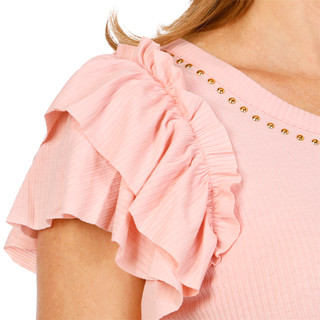 Thumbnail 3: Thomas & Olivia Petite Ribbed Flutter Sleeve Top 