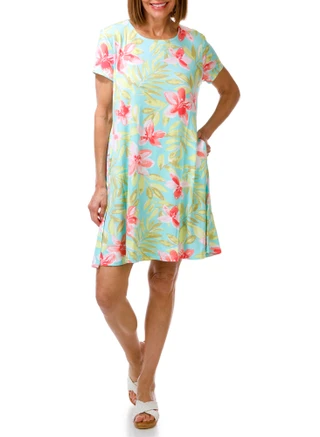 Thumbnail 1: Harlow  & Rose Women's Short Sleeve Swing Dress 