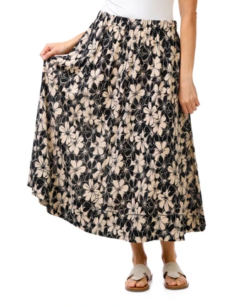 Thumbnail 1: JASON WU Women's Cotton Floral Midi Skirt 