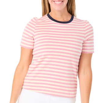 Thumbnail 1: Isaac Mizrahi Women's Short Sleeve Striped Tee 