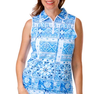 Thumbnail 1: GOTTEX Women's Active Sleeveless 1/4 Zip Polo 