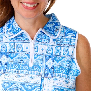 Thumbnail 3: GOTTEX Women's Active Sleeveless 1/4 Zip Polo 