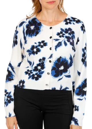 Thumbnail 1: Ellen Tracy Women's Floral Button Down Cardigan 