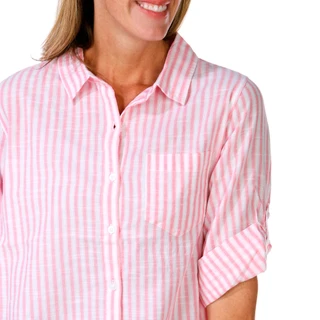 Thumbnail 2: Dash Women's 3/4 Sleeve Stripe Button Down Top 