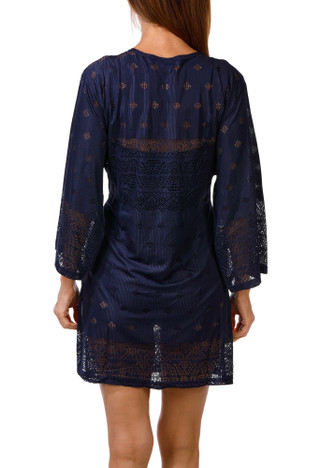 Thumbnail 2: SHORE LIFE Women's Laser Cut Open Front Swim Coverup 