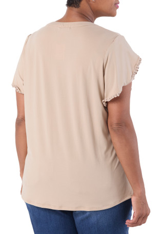 Thumbnail 2: Cure Apparel Women's Plus Crochet Trim Top  
