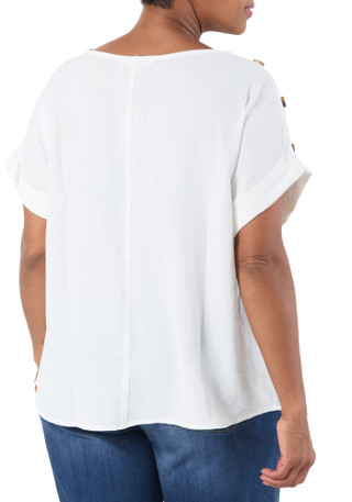 Thumbnail 2: 3RD & MALT Women's Plus Button Shoulder Top  
