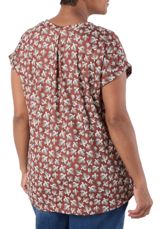 Thumbnail 2: Anneliese Women's Plus Cactus Print Top  
