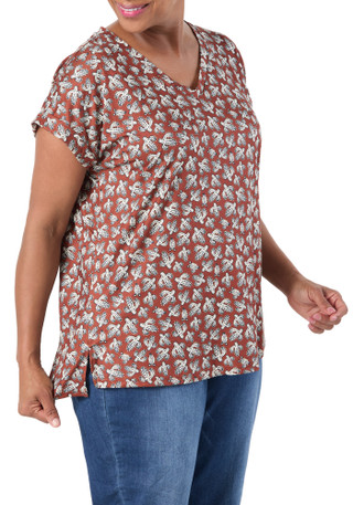 Thumbnail 3: Anneliese Women's Plus Cactus Print Top  