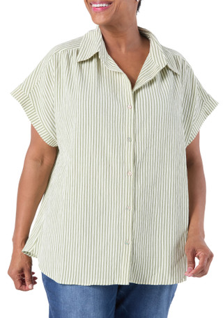 Thumbnail 1: Chenault Women's Plus Stripe Print Top  