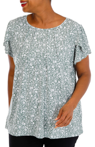 Thumbnail 1: SJS Women's Plus Floral Print Top  