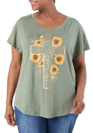 Thumbnail 1: Tru Self Women's Space Dye Sunflower Top  