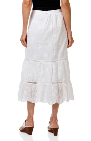 Thumbnail 3: Liv Women's Embroidered Lace Midi Skirt  