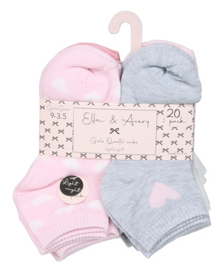 Thumbnail 1: Girls 20 Pk Quarter Socks 