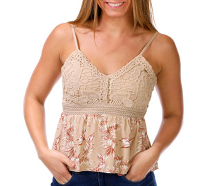 Thumbnail 1: Derek Heart Juniors Sleeveless Crochet Bust Top 
