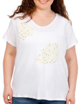 Thumbnail 1: Onque Womens Short Sleeve Sequin Embroidered Top 