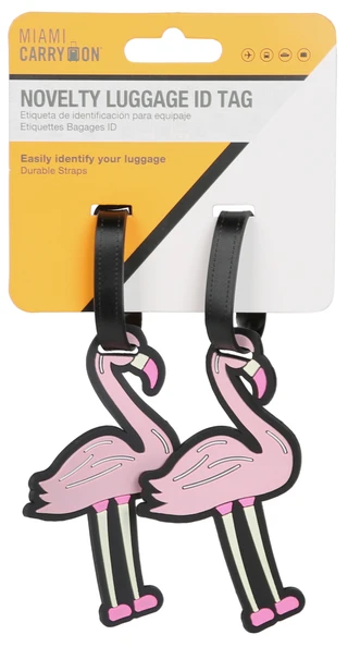 Thumbnail 1: Miami Carry On 2 Pk Flamingo Novelty Luggage ID Tags 