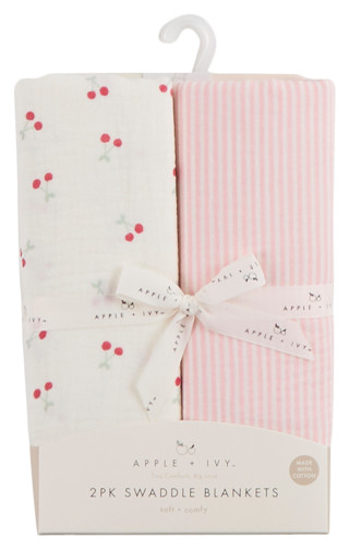 Thumbnail 1: DREAMGRO Baby Girls 2 Pk Swaddle Blankets 