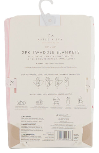 Thumbnail 2: DREAMGRO Baby Girls 2 Pk Swaddle Blankets 