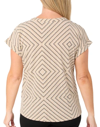 Thumbnail 2: ADRIENNE VITTADINI Women's Short Sleeve Crepe Tie Front Top 