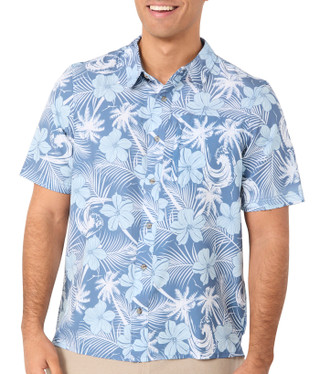 Thumbnail 1: AVALANCHE Men's Hawaiian Print Button Down Shirt 