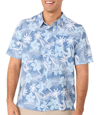 Thumbnail 1: AVALANCHE Men's Hawaiian Print Button Down Shirt 
