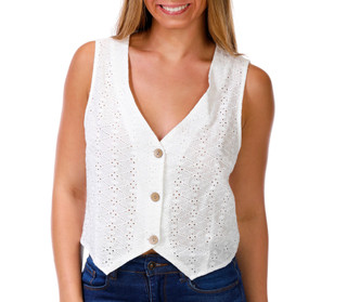 Thumbnail 1: Cisono Juniors Sleeveless Eyelet Vest 