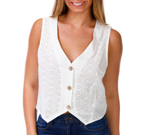 Thumbnail 1: Cisono Juniors Sleeveless Eyelet Vest 