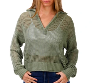 Thumbnail 1: No Comment Juniors Long Sleeve 1/4 Zip Knit Sweater 
