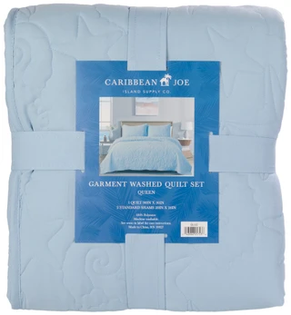 Thumbnail 1: Caribbean Joe Garment Washed Solid Shell Quilt Set 